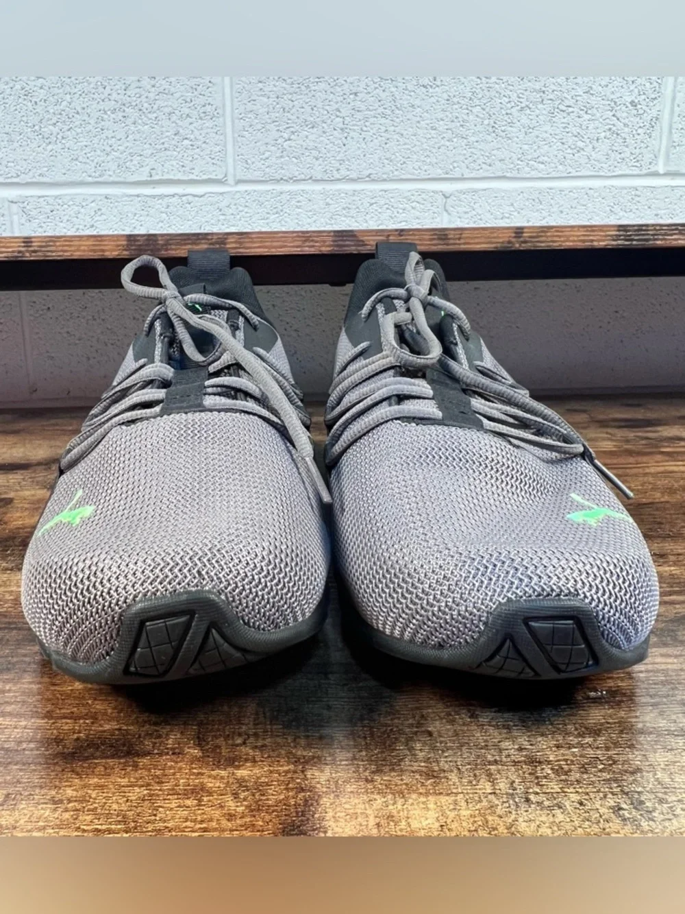 Puma Axelion Nxt Running Shoes Sneakers Grey Black Green Men's 11.5 - Picture 3 of 10